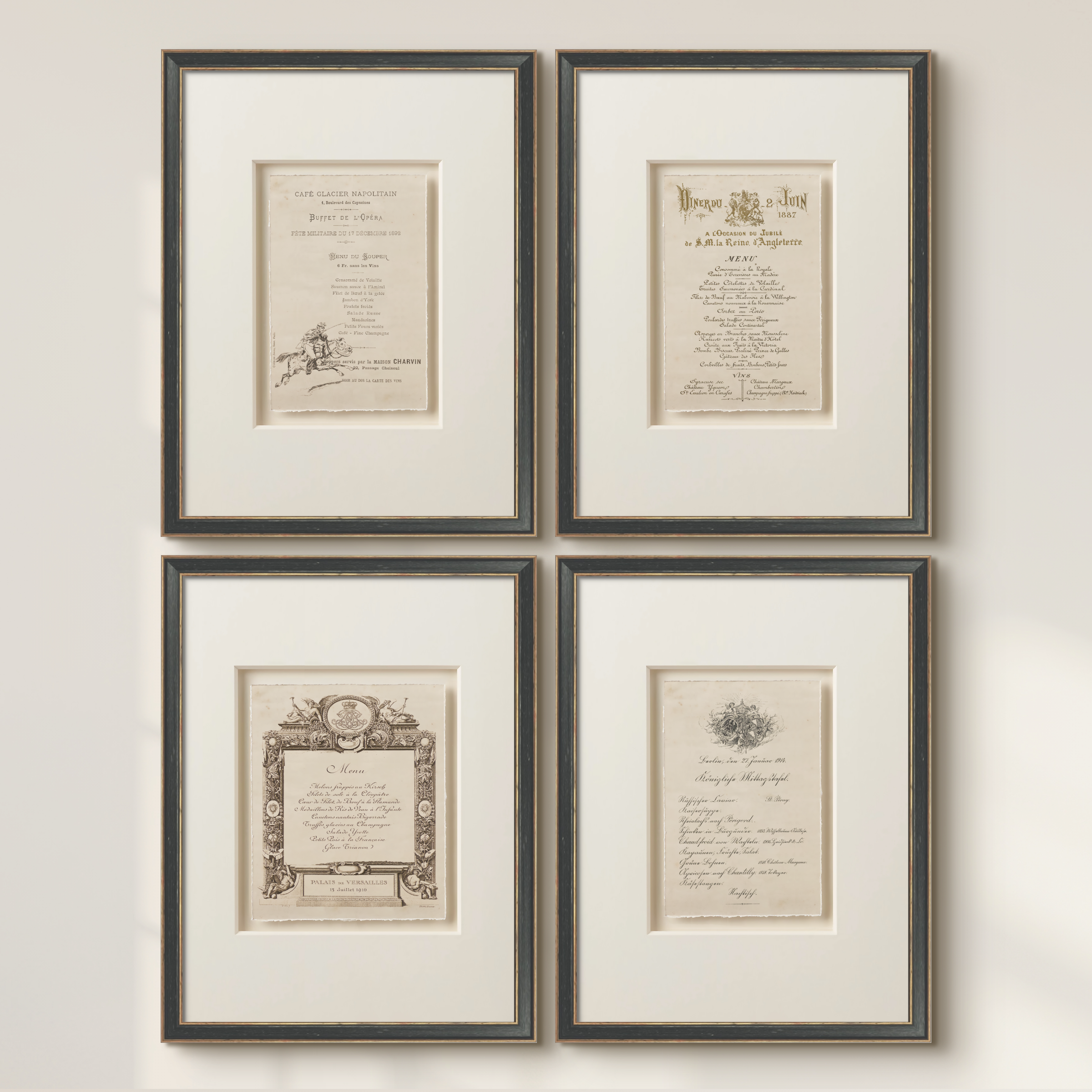 Vintage French Menus - 1892