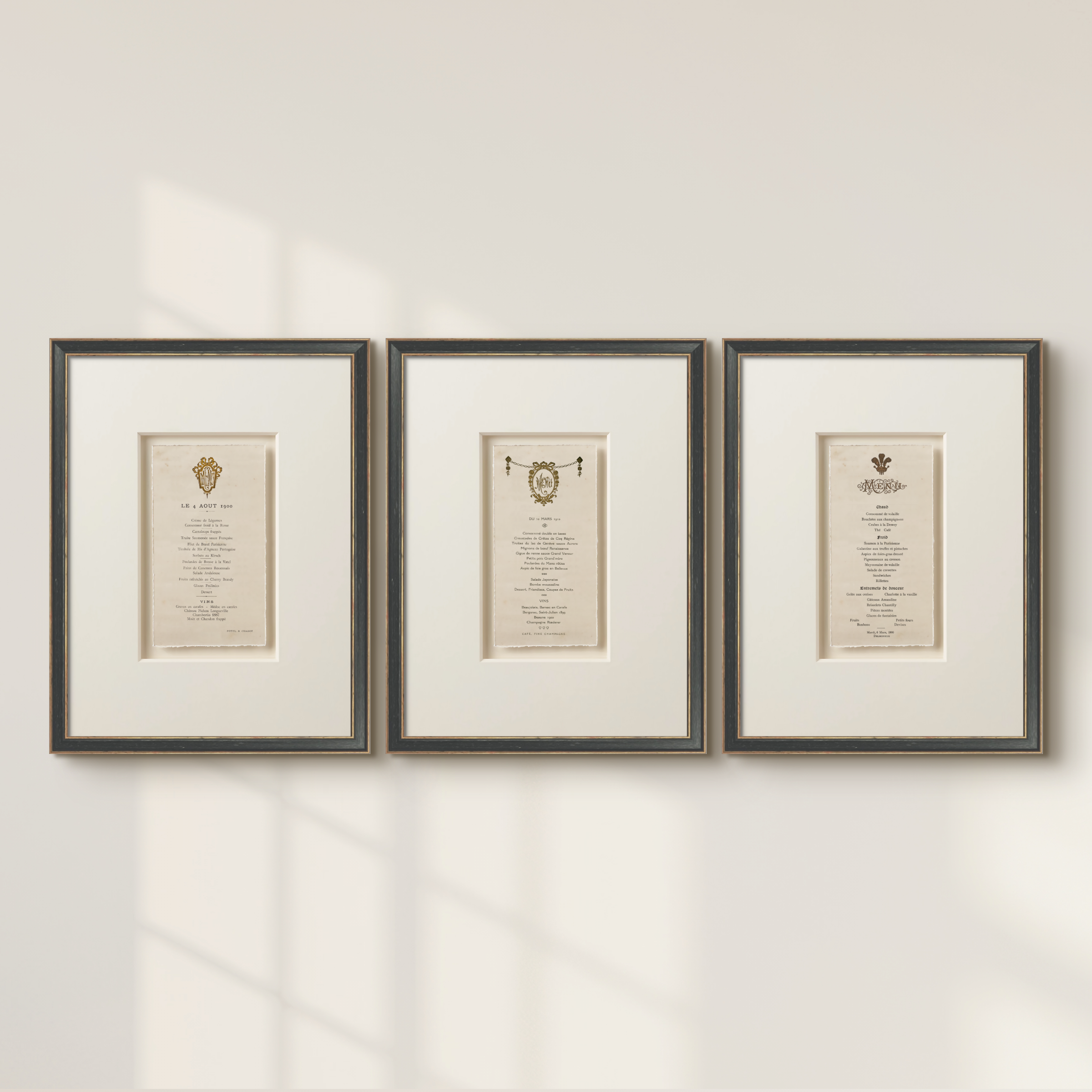 Vintage French Menus - August 1900