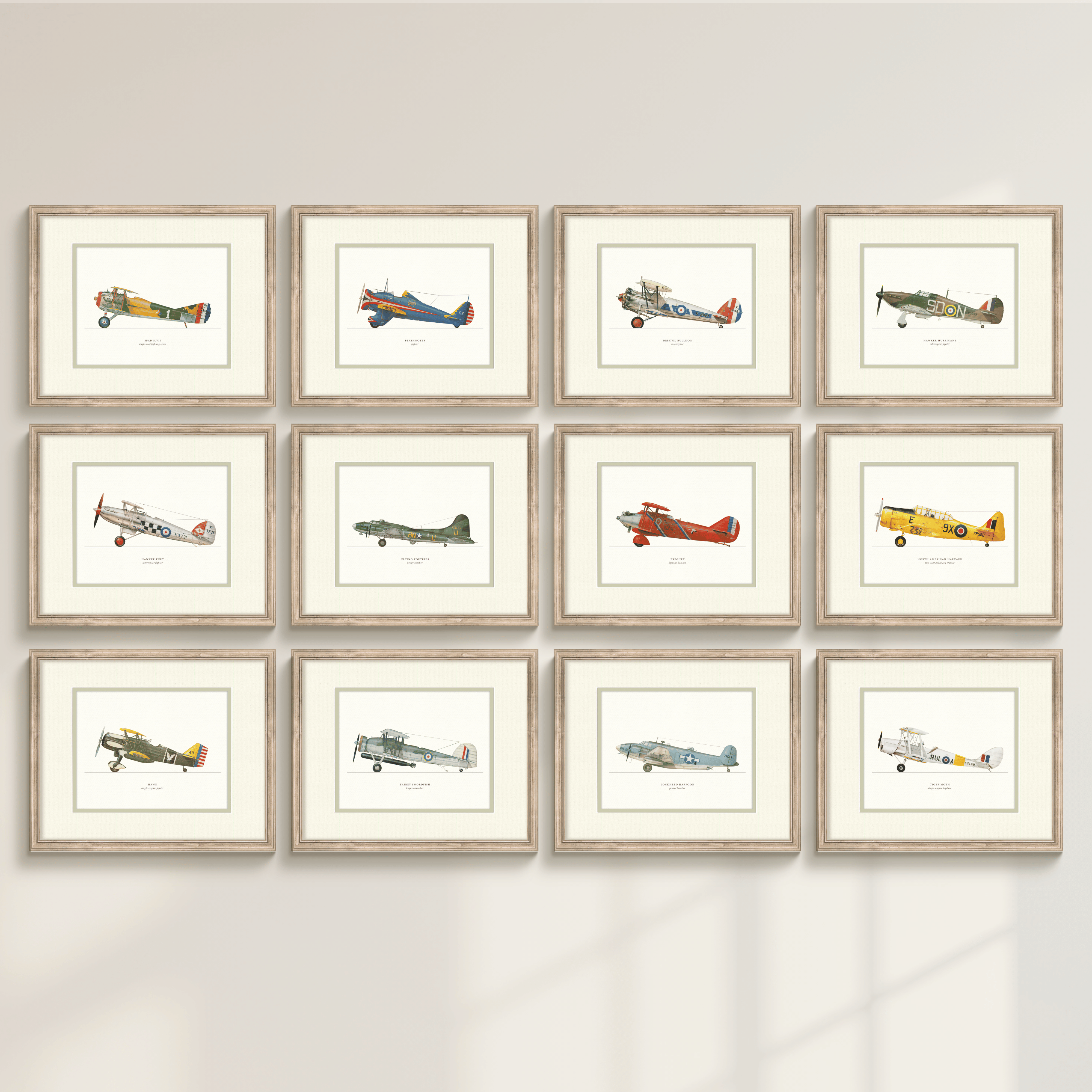 Vintage Airplanes - Curated Set of 9
