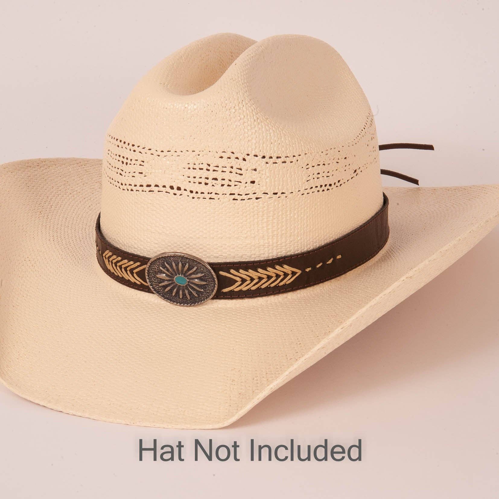 Western Concho Hat Band - Style Ottawa Brown