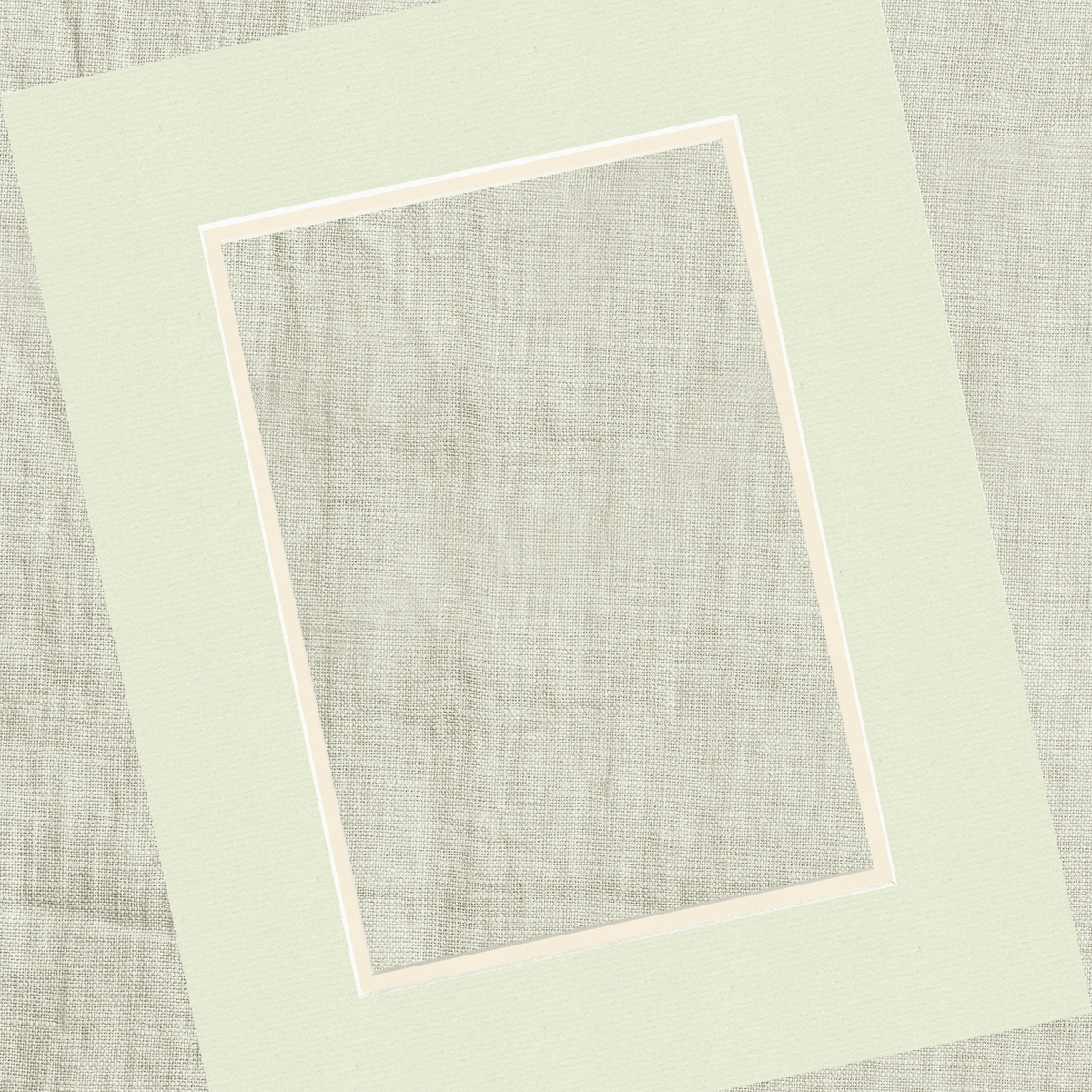 Sage & Ecru Custom Double Mat - Affordable Fine Art & Custom Frames