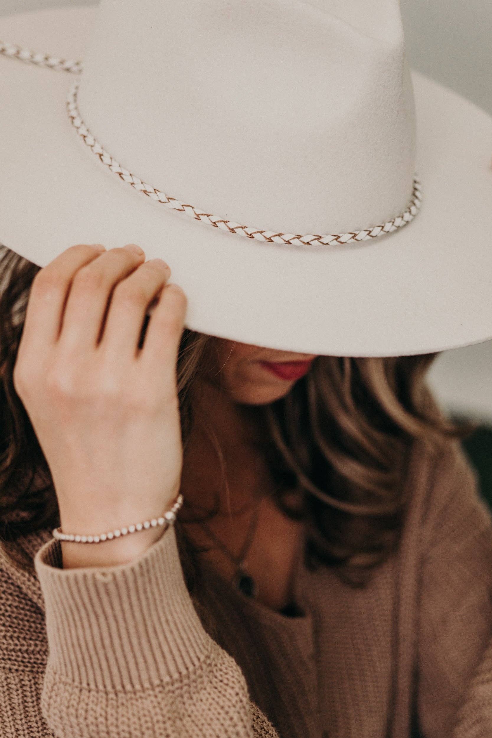 Genuine Leather Braided Hat Band
