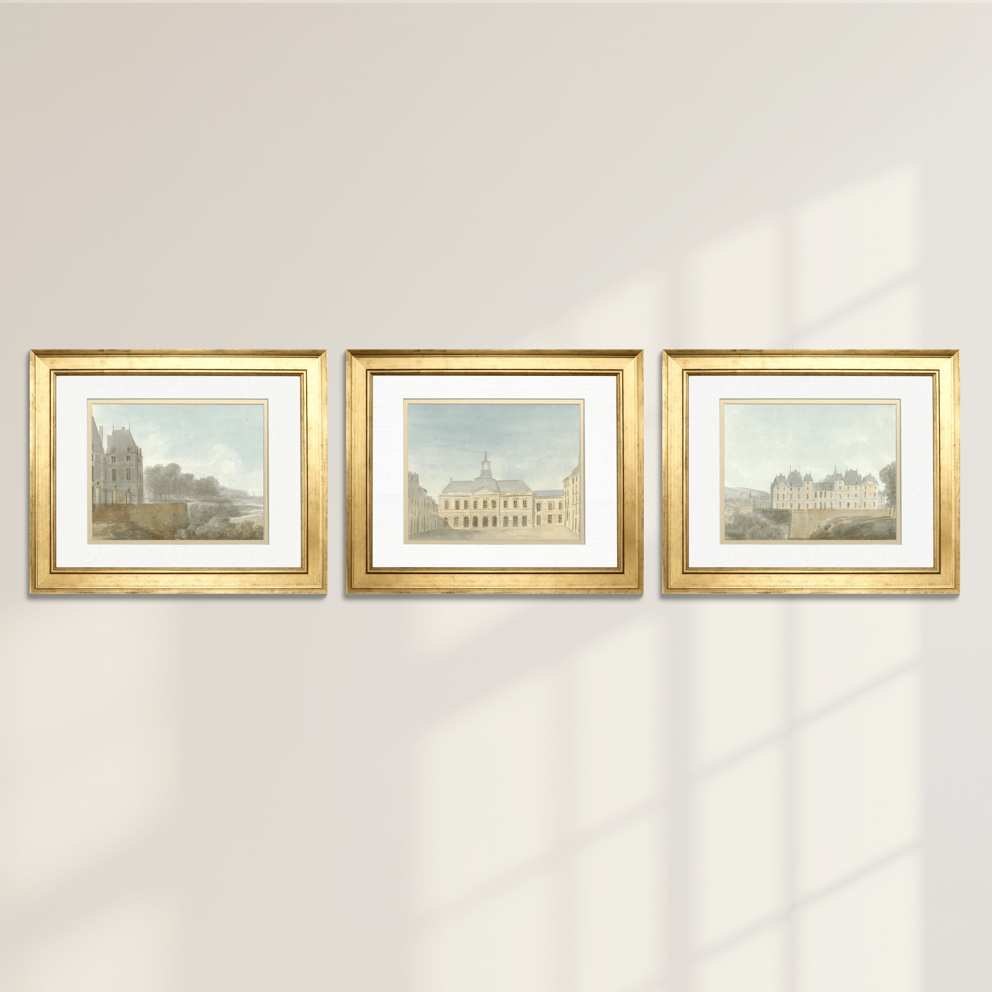 French Chateau Watercolors - Curated Set of 3