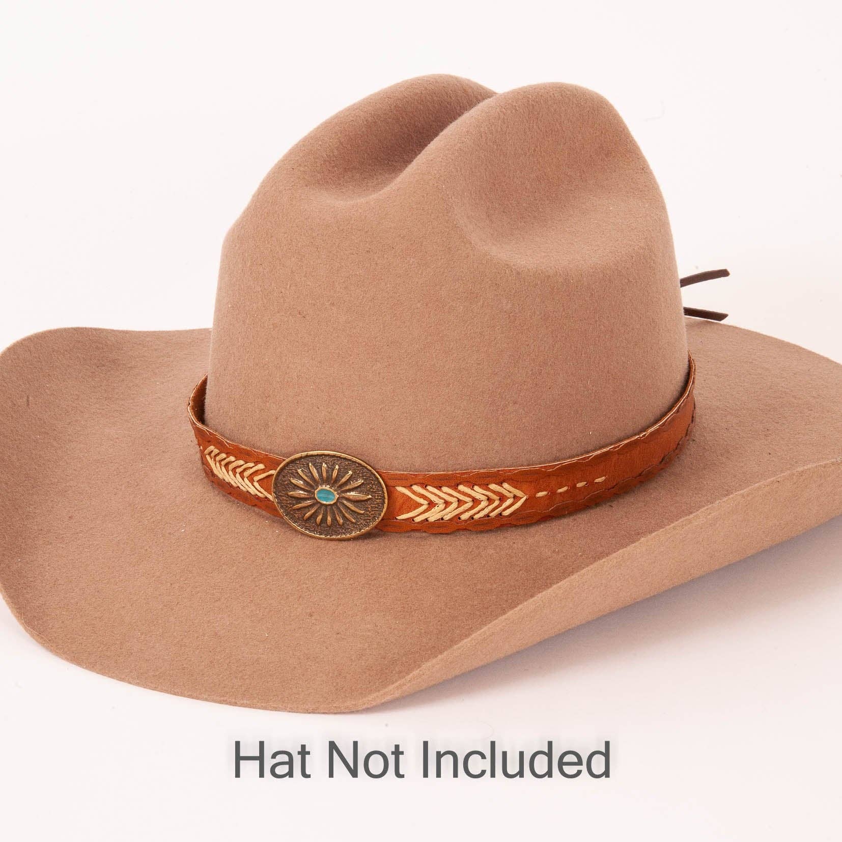 Western Concho Hat Band - Style Ottawa Brown