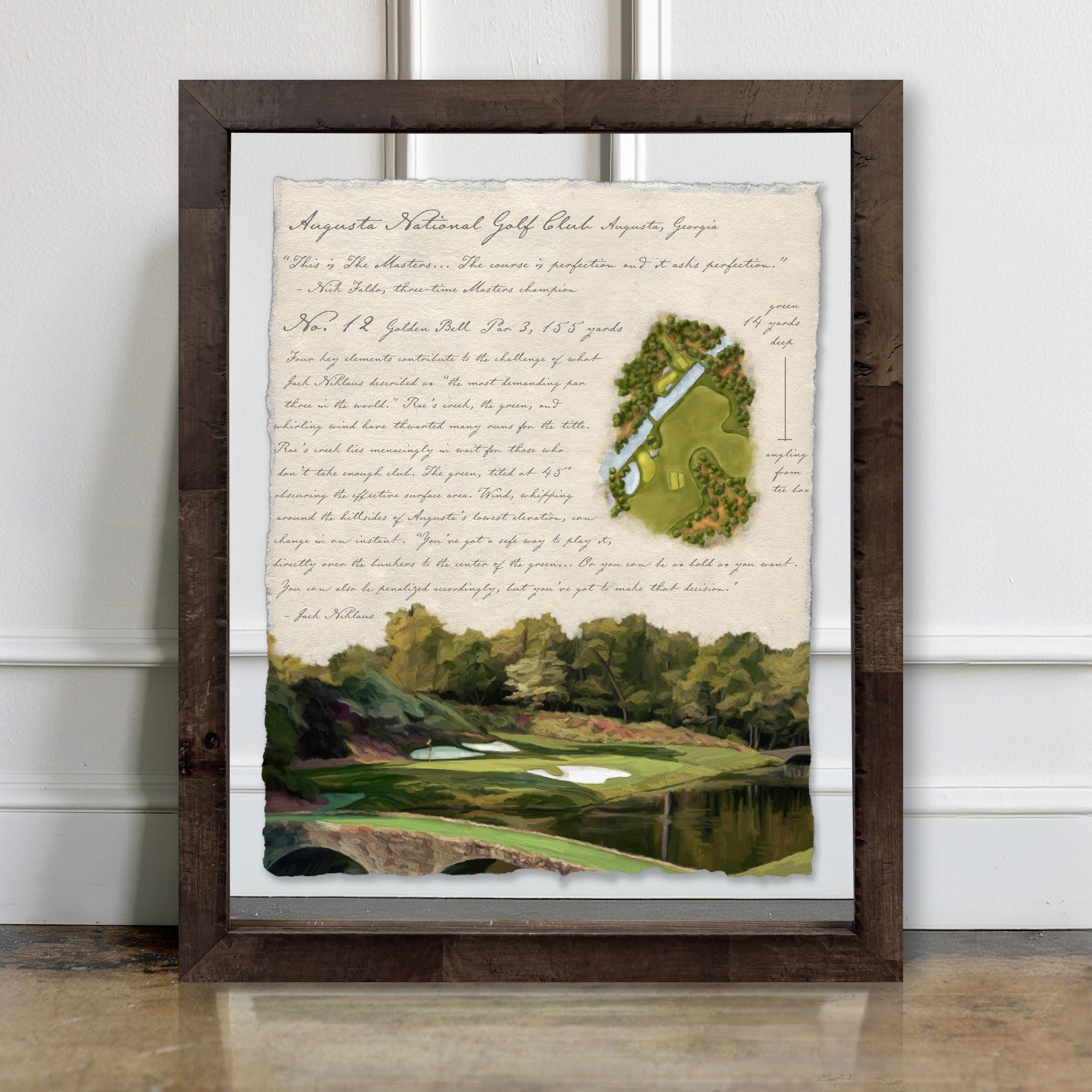 Illustrated Golf Course Studies - Augusta No. 12 - room mockup