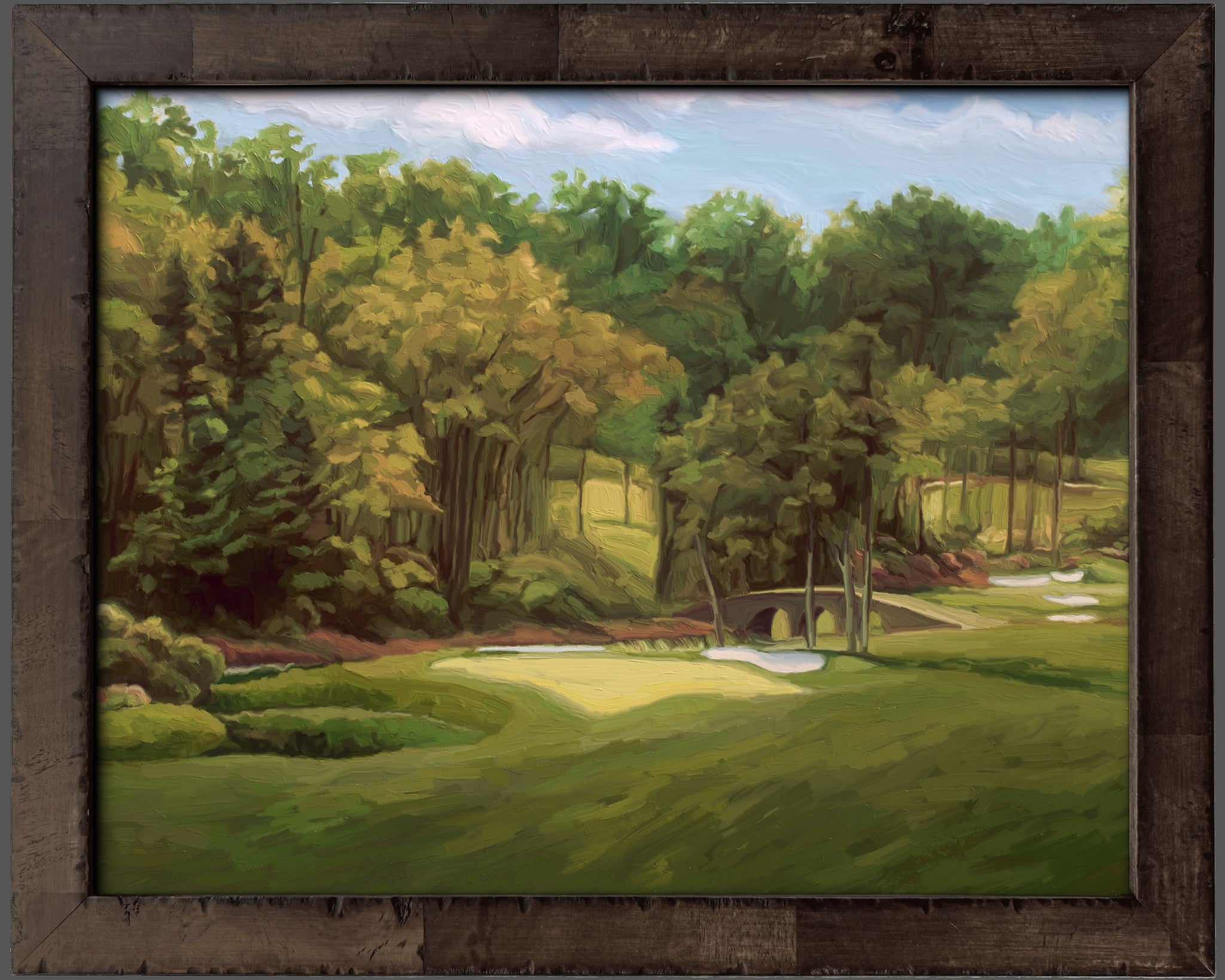 Augusta No. 11 Augusta National golf club landscape art print framed display | Providence Art Reserve