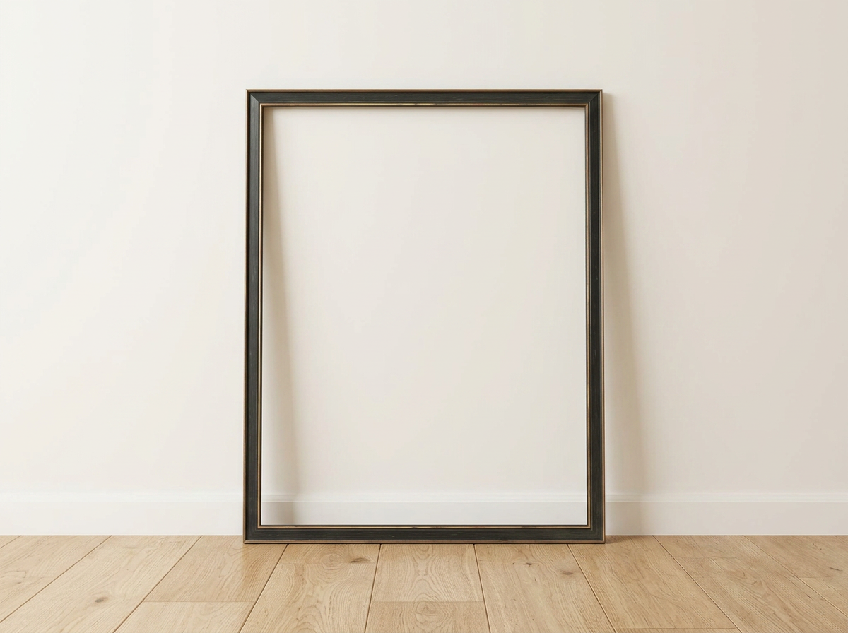 ¾" Black Frame with Antiqued Gold Edges — view 3