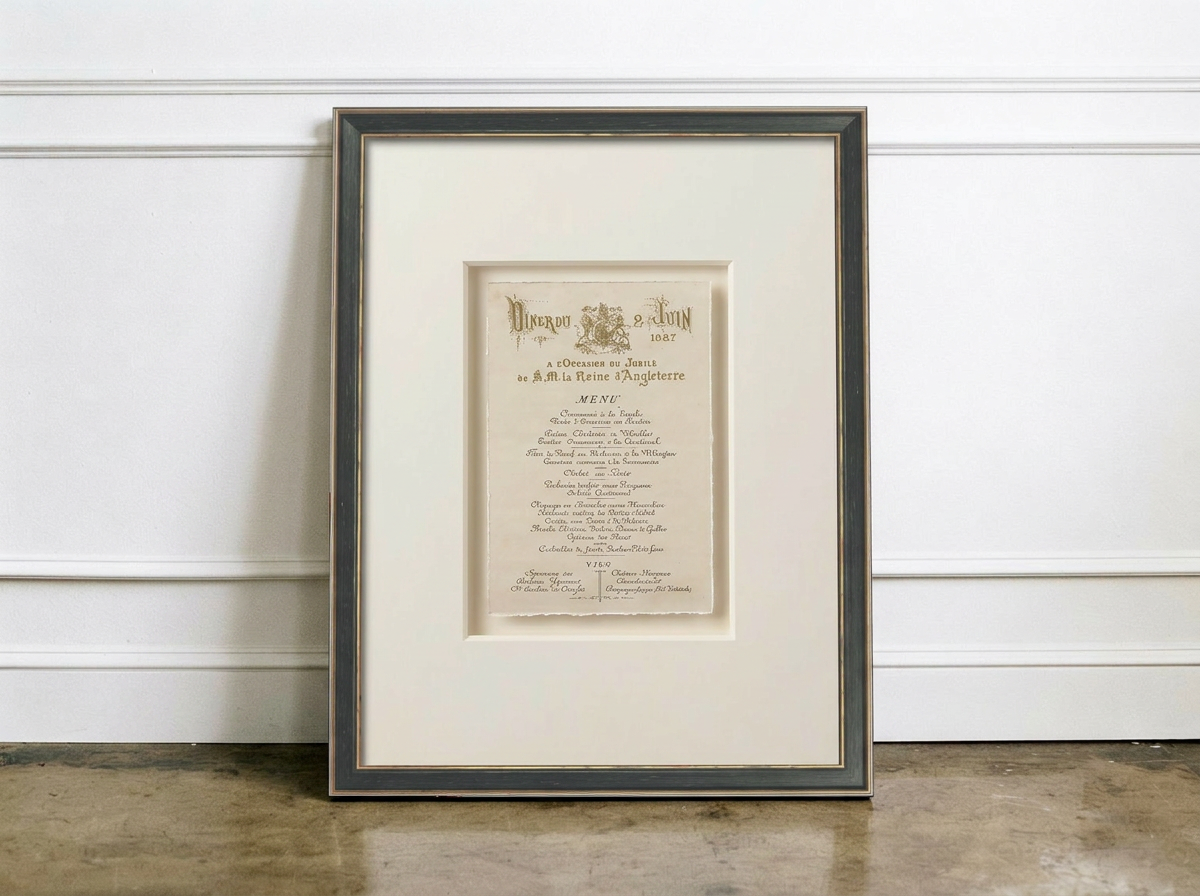 ¾" Black Frame with Antiqued Gold Edges — view 4
