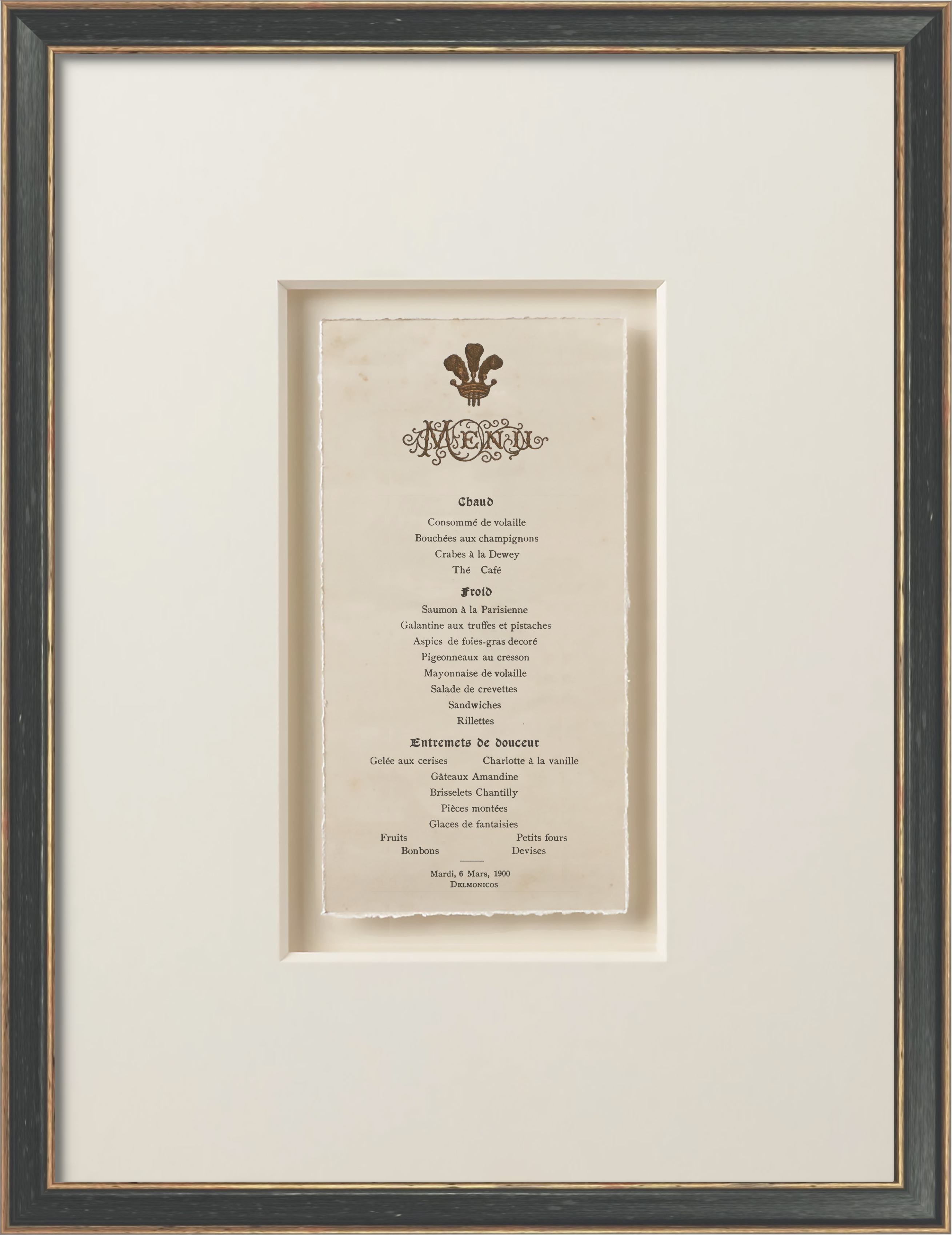 Vintage French Menus - March 1900