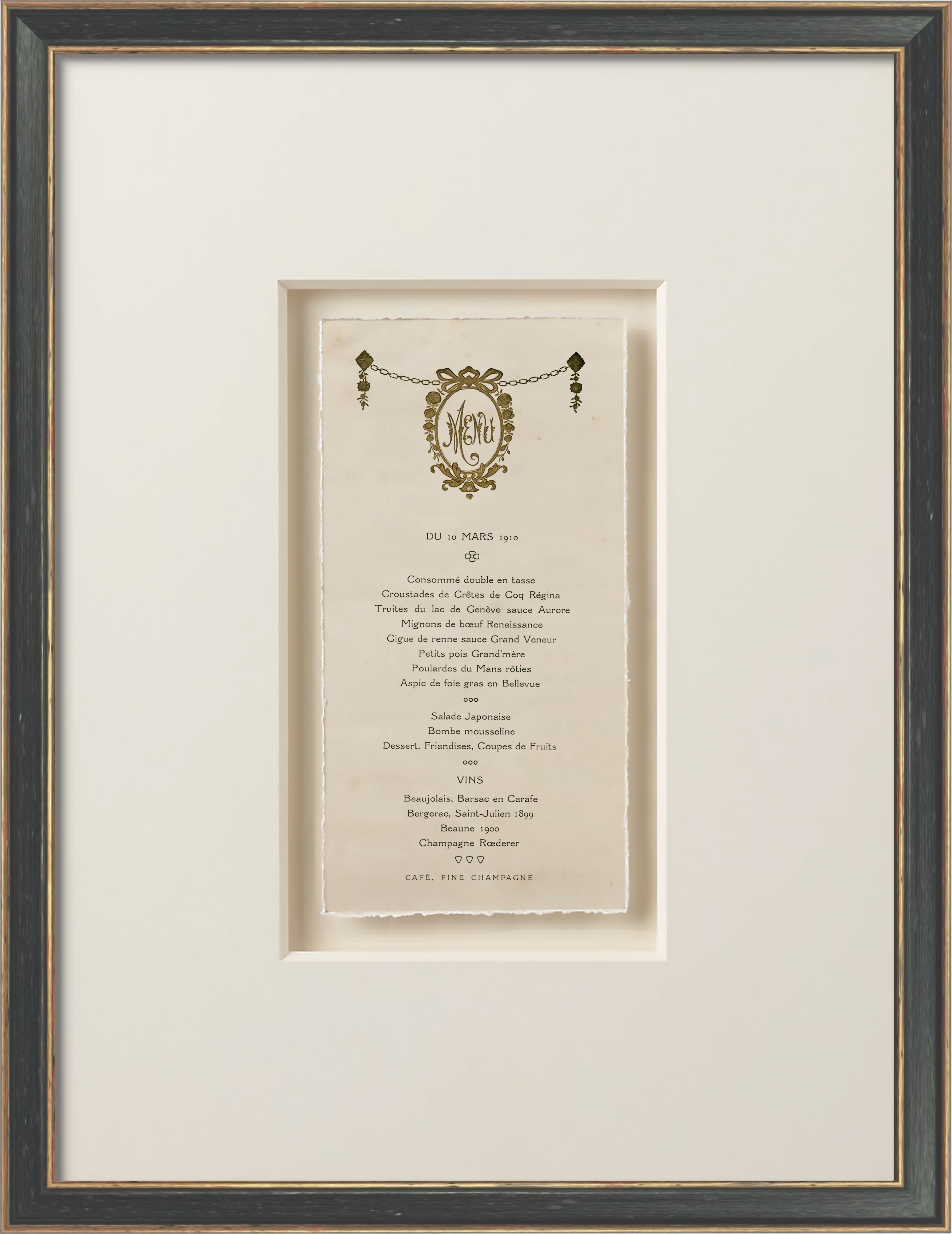 Vintage French Menus - March 1910