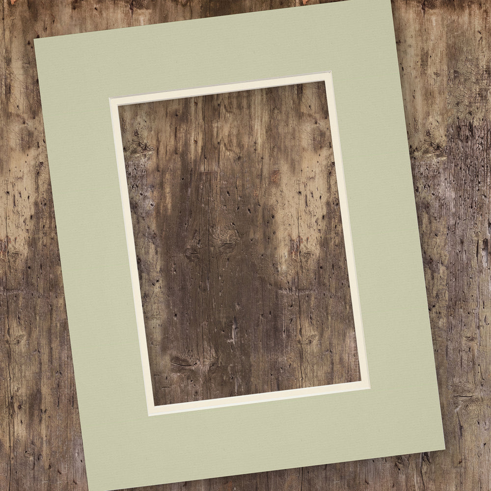 Custom Double Matte Sage & Ecru Custom Double Mat - Affordable Fine Art & Custom Frames